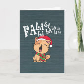 Fa La La La La Kerstkat Zingende Wenskaart Kaart (Voorkant)