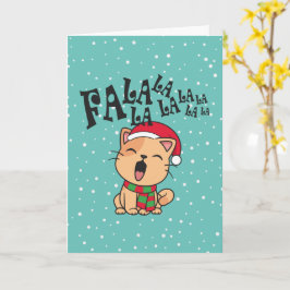 Fa La La La La Kerstkat Zingende Wenskaart Kaart