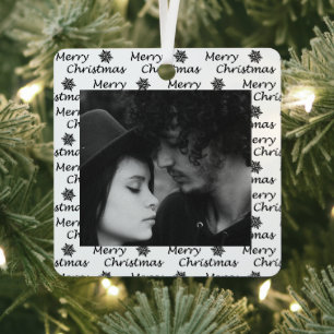 Fa La La La La La Black Foto van Merry Kerstmis Metalen Ornament