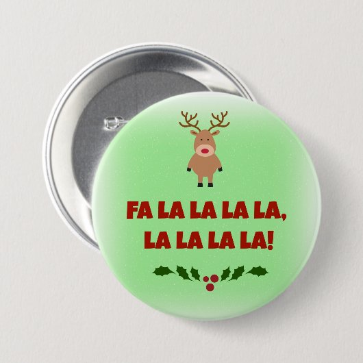 Fa la la la la la Chrismas Button (Voorkant /achterkant)