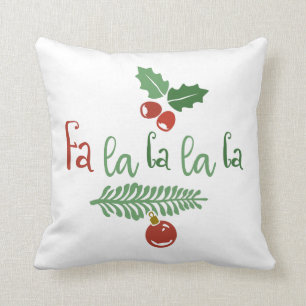 Fa La La La La La La Festive Vintage-Feestdagen Kussen