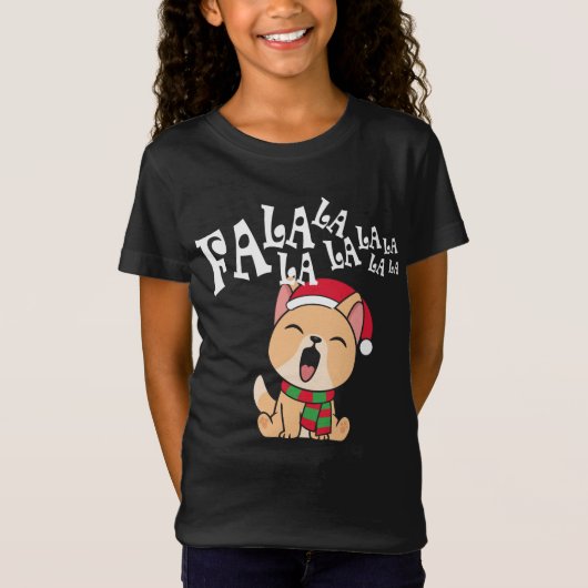 Fa La La La La La La kerstdog, Shirt van Jersey (Voorkant)