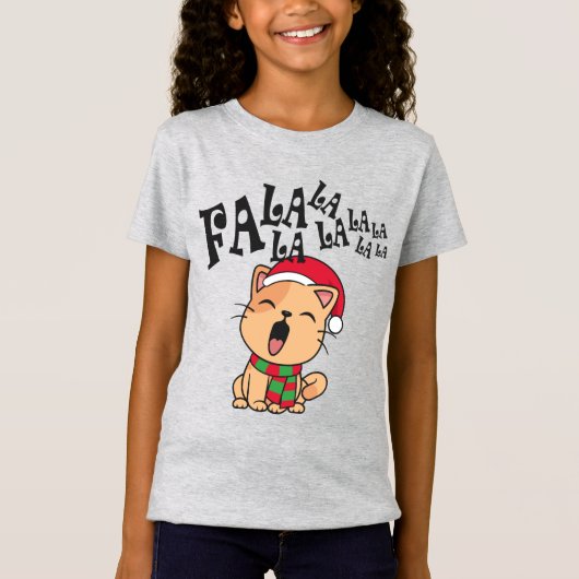 Fa La La La La La La kerstkat, die het Shirt van J (Voorkant)