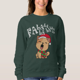 Fa La La La La La La kerstkat die T-Shirt zingt