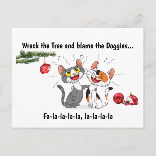 Fa-la-la-la-la, la-la-la-Cats Briefkaart (Voorkant)