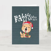 Fa La La La La La La La kerstdog Wenskaart Kaart (Voorkant)
