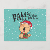 Fa La La La La La La La kerstkat Singing | BRIEFKA Briefkaart (Voorkant)