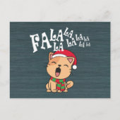 Fa La La La La La La La kerstkat Singing | BRIEFKA Briefkaart (Voorkant)