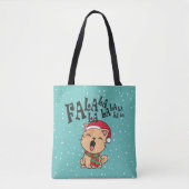 Fa La La La La La La La kerstkat Singing | CANVAS Tote Bag (Voorkant)