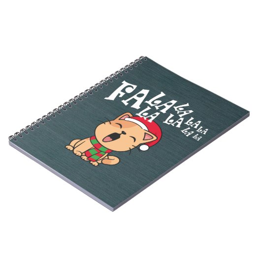 Fa La La La La La La La kerstkat Singing | NOTITIE Notitieboek (Linkerzijde)