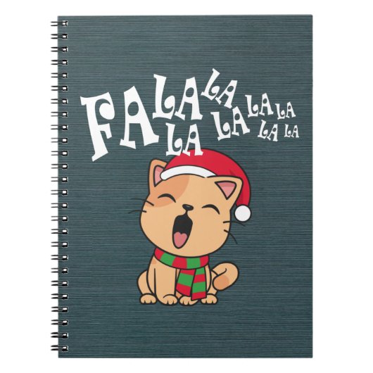 Fa La La La La La La La kerstkat Singing | NOTITIE Notitieboek (Voorkant)