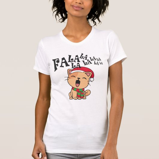 Fa La La La La La La La kerstkat Singing | SHIRT (Voorkant)