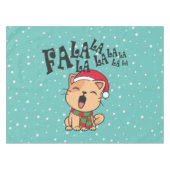 Fa La La La La La La La kerstkat Singing | Tablecl Tafelkleed (Voorkant (Horizontaal))