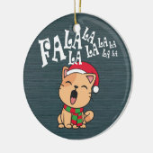 Fa La La La La La La La kerstkat Singing | Versier Keramisch Ornament (Links)