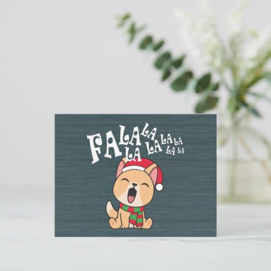 Fa La La La La La La La La Kerstdog Singing | BRIE Briefkaart (Staand voorkant)