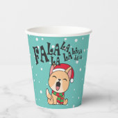 Fa La La La La La La La La Kerstdog Singing | Papi Papieren Bekers (Voorkant)