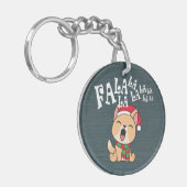 Fa La La La La La La La La Kerstdog Singing | SLEU Sleutelhanger (Voorkant Links)