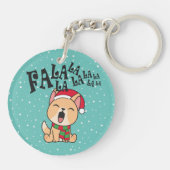 Fa La La La La La La La La Kerstdog Singing | SLEU Sleutelhanger (Achterkant)