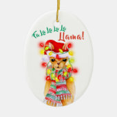 Fa La La La La La La Llama Kerstmis Keramisch Ornament (Voorkant)