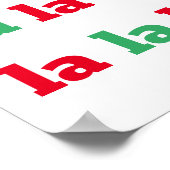 Fa La La La La La Print kerstkarol Red Green Art (Hoek)