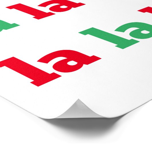 Fa La La La La La Print kerstkarol Red Green Art (Hoek)