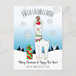 Fa La La La La Llama-kerstkaart Feestdagenkaart