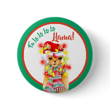 Fa la la la la llama whimsy waterverf Kerstmis