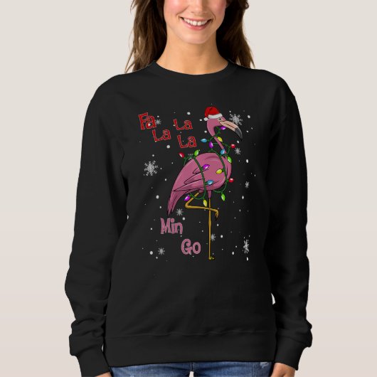 Fa La La La La Mingo Flamingo Matching Kerstmis Trui (Voorkant)