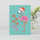 Fa La La La La mingo Flamingo voor kerstfeestdagen Kaart (Staand voorkant)