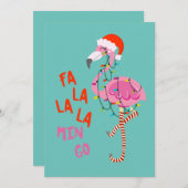 Fa La La La La mingo Flamingo voor kerstfeestdagen Kaart (Voorkant / Achterkant)