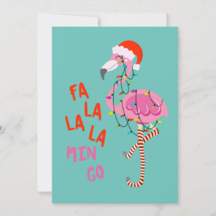 Fa La La La La mingo Flamingo voor kerstfeestdagen Kaart