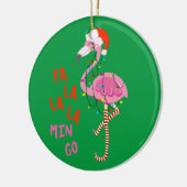 Fa La La La La mingo Flamingo voor kerstfeestdagen Keramisch Ornament (Links)