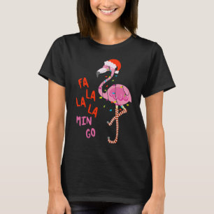 Fa La La La La mingo Flamingo voor kerstfeestdagen T-shirt
