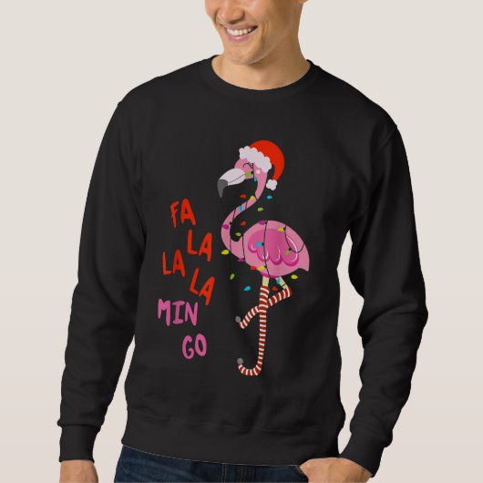Fa La La La La mingo Flamingo voor Kerstmis Trui (Voorkant)