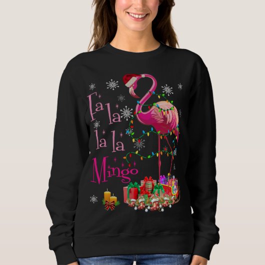 Fa La La La La mingo Flamingo voor kerstmis Trui (Voorkant)