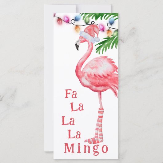 Fa La La La La Mingo Foto Flamingo Kerstkaart (Voorkant)