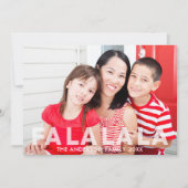 Fa La La La La Modern Translucent Overlay Foto Feestdagenkaart (Voorkant)