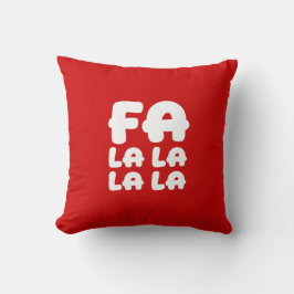 Fa La La La La Rode Kerst Accent Kussen