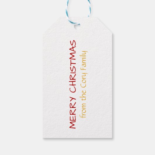 Fa La La La La Rood en Gouden Kerstmis Cadeaulabel (Achterkant)