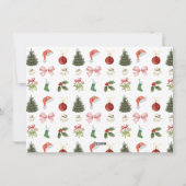 Fa la la la la, Santa & Reinders Sneeuwvlokken Fot Feestdagenkaart (Achterkant)