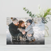 Fa La La La La Script Foto Kerstkaart (Staand voorkant)