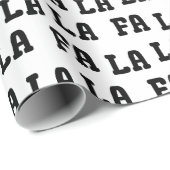 Fa La La La La Witte & Zwarte Speelse Kerst Cadeaupapier (Rol Hoek)