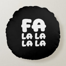 Fa La La La La Zwart & Rood Chic Kerstaccent Rond Kussen
