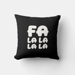 Fa La La La La Zwart & Rood Kerst Accent Kussen