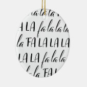Fa La La La La Zwart-wit Cirkel Ornament (Rechts)