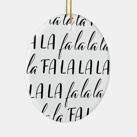 Fa La La La La Zwart-wit Cirkel Ornament (Rechts)