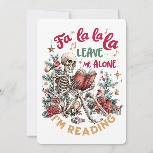 Fa La La La Laat Me Met Rust Ik Lees Feestdagenkaart (Voorkant)