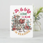 Fa La La La Laat Me Met Rust Ik Lees Feestdagenkaart (Staand voorkant)