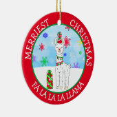 Fa la la la lama Cute Kerstmis Keramisch Ornament (Rechts)