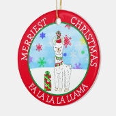 Fa la la la lama Cute Kerstmis Keramisch Ornament (Links)